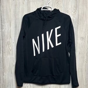 Nike Sweater Mens Size Medium Black Swoosh Pullover Hoodie Sweatshirt